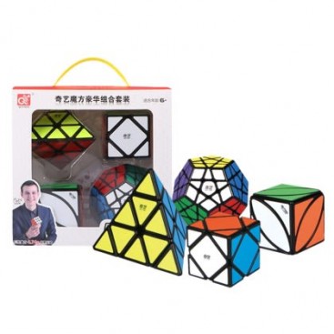 Combo 4 Rubik Biến Thể QiYi Gift Box Mastermorphix Pyraminx Megaminx Skewb Ivy cube