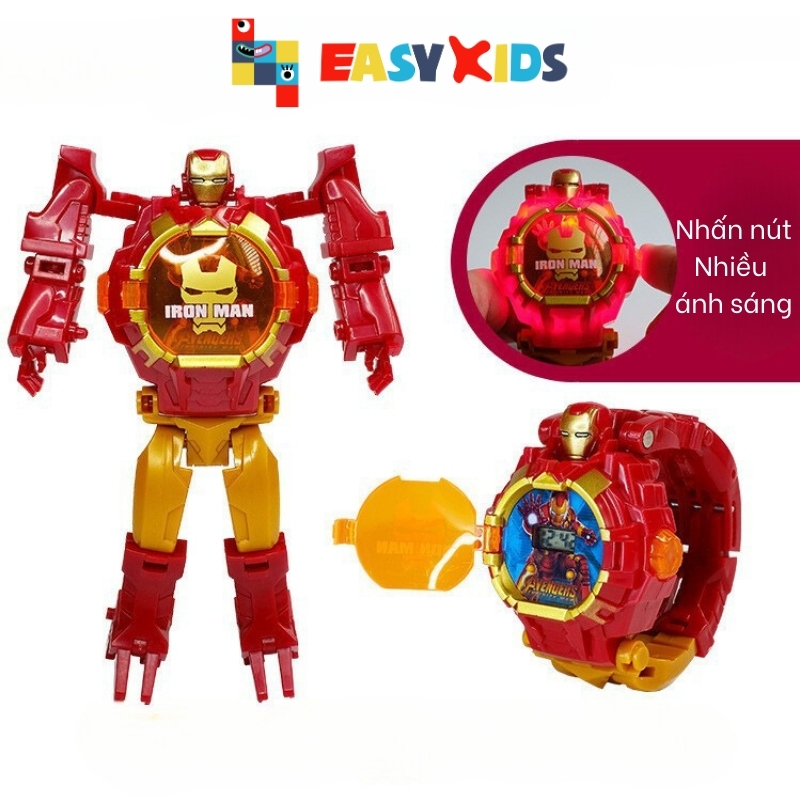 Đồng hồ siêu nhân biến hình robot có chiếu hình cho bé trai gái