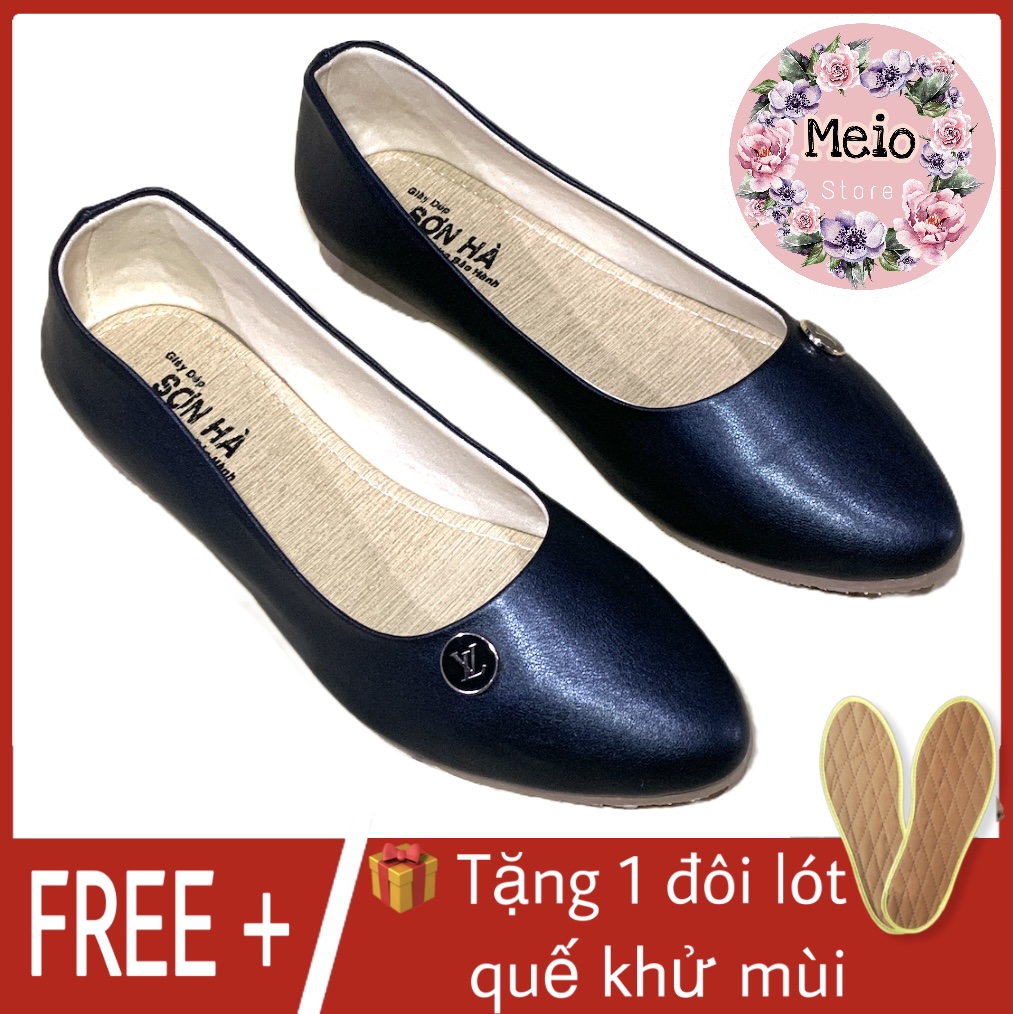 (CÓ SIZE TO+MIỄN SHIP)GIẦY BỆT BÚP BÊ CÔNG SỞ DA BÒ 100% CAO CẤP SƠN HÀ