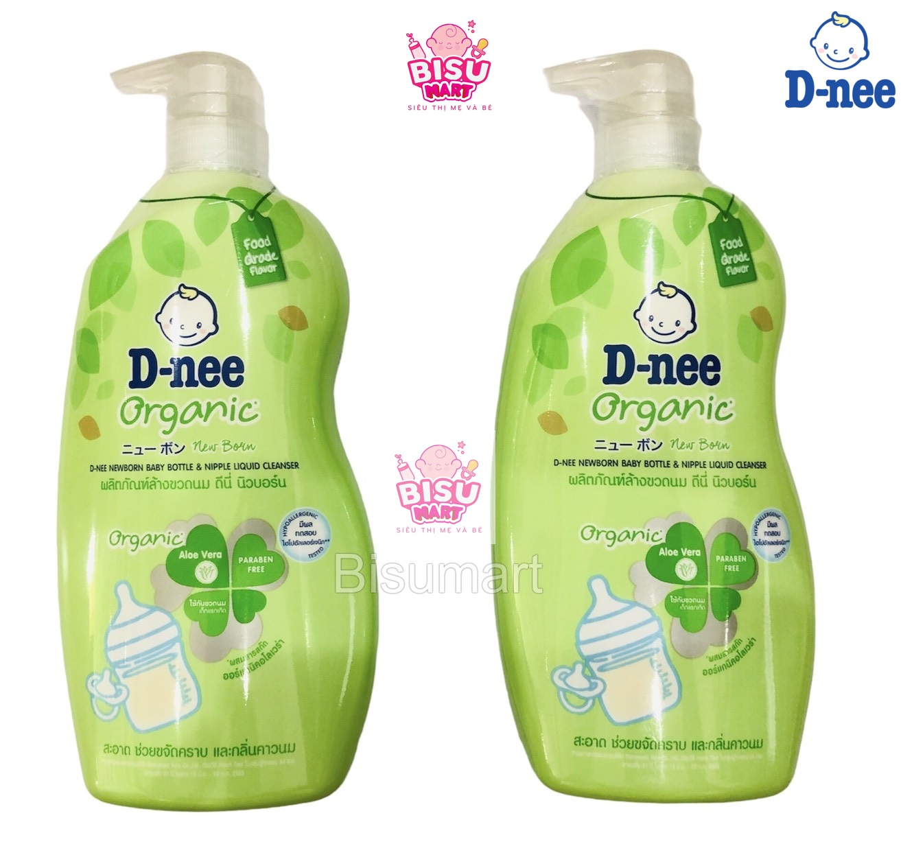 COMBO Nước rữa bình sữa núm vú cho bé Dnee Chai 600ml và Túi 550ml