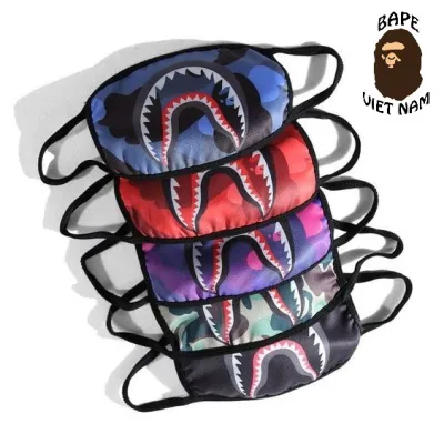 Khẩu trang Bape Shark, Bape Mask, Khẩu trang Cá ngáo 5 màu (4 màu Camo + đen) Bape VN