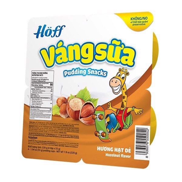 Váng sữa vị vani hoff vỉ 4 hộp x 55g