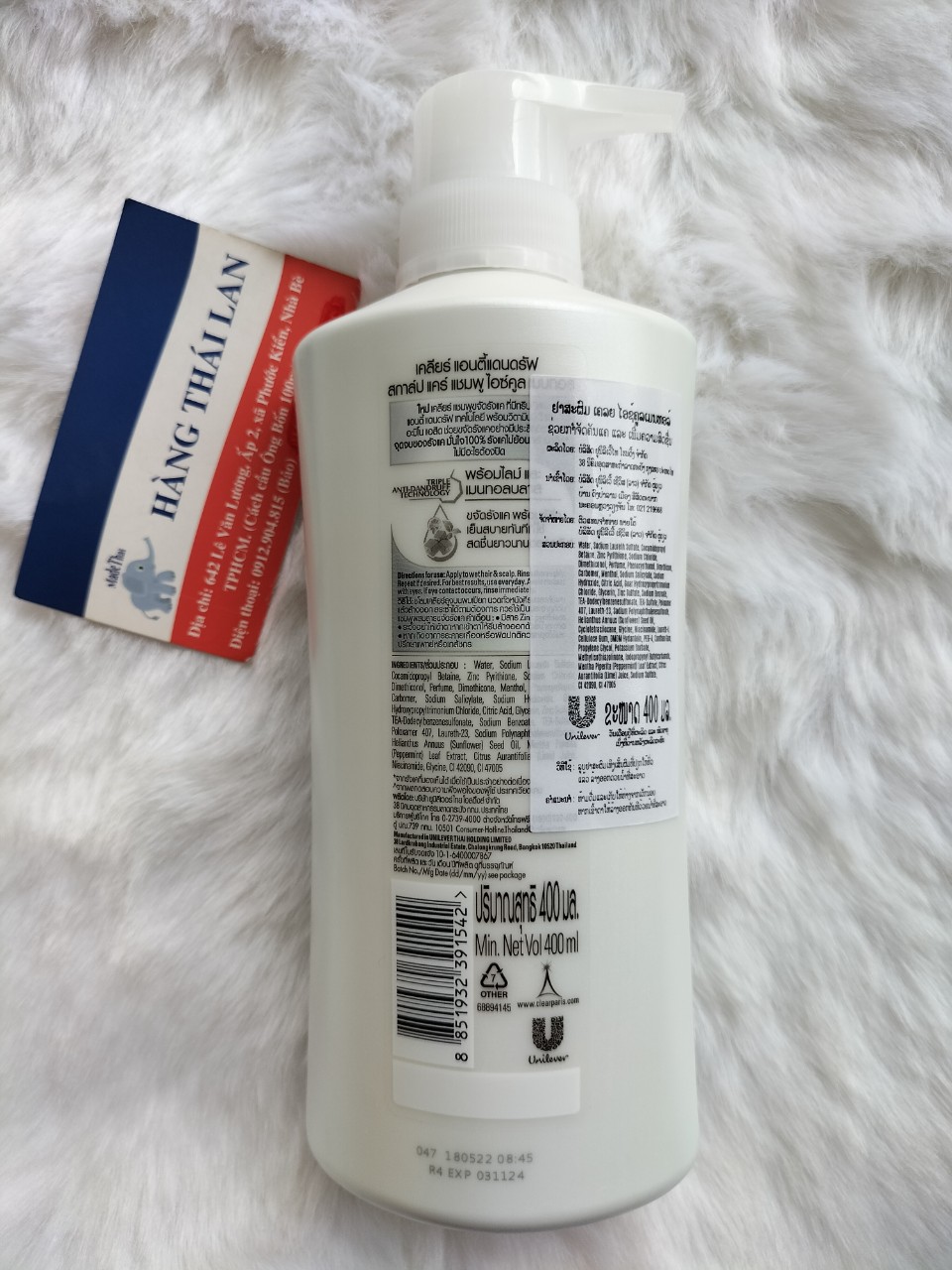 [HCM]Dầu gội Clear Bạc hà mát lạnh Thái Lan 400ml