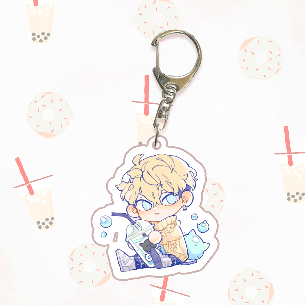 Móc khóa TOKYO REVENGERS uống trà sữa anime chibi xinh xắn dễ thương