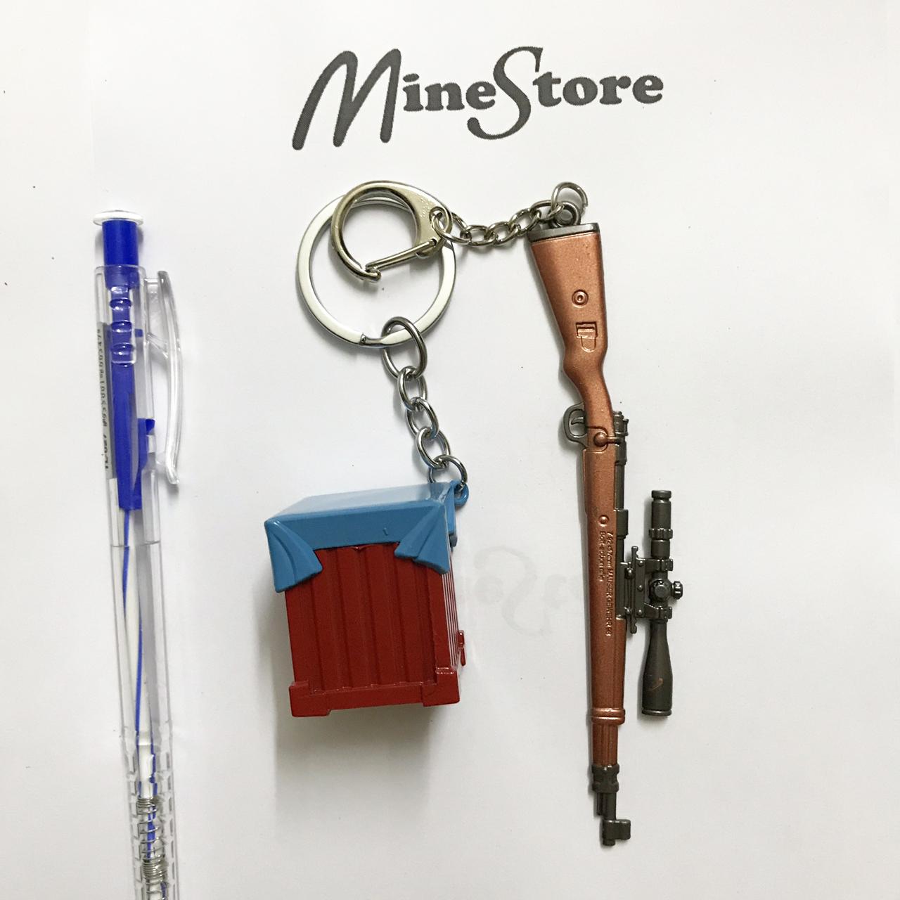 Combo 2 Móc Khóa PUBG: Thính PUBG Và K98 PUBG Size 12Cm (Kar98 Pubg)