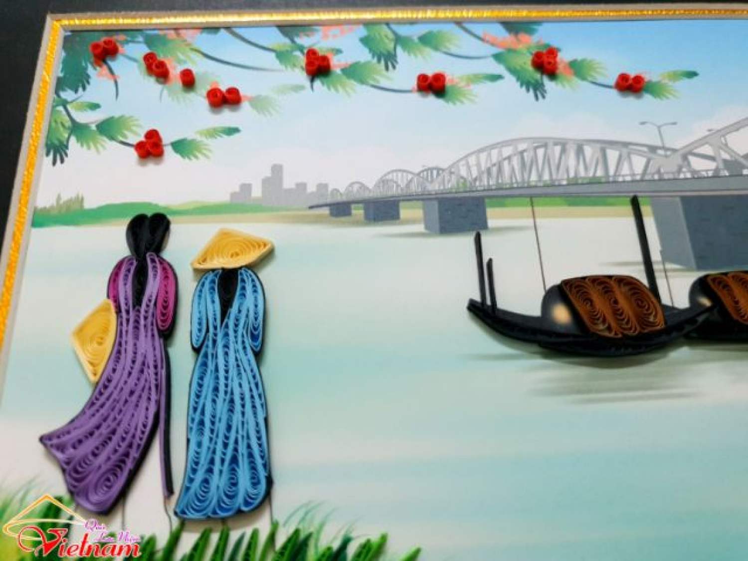 Tranh giấy xoắn lưu niệm (20×25cm)