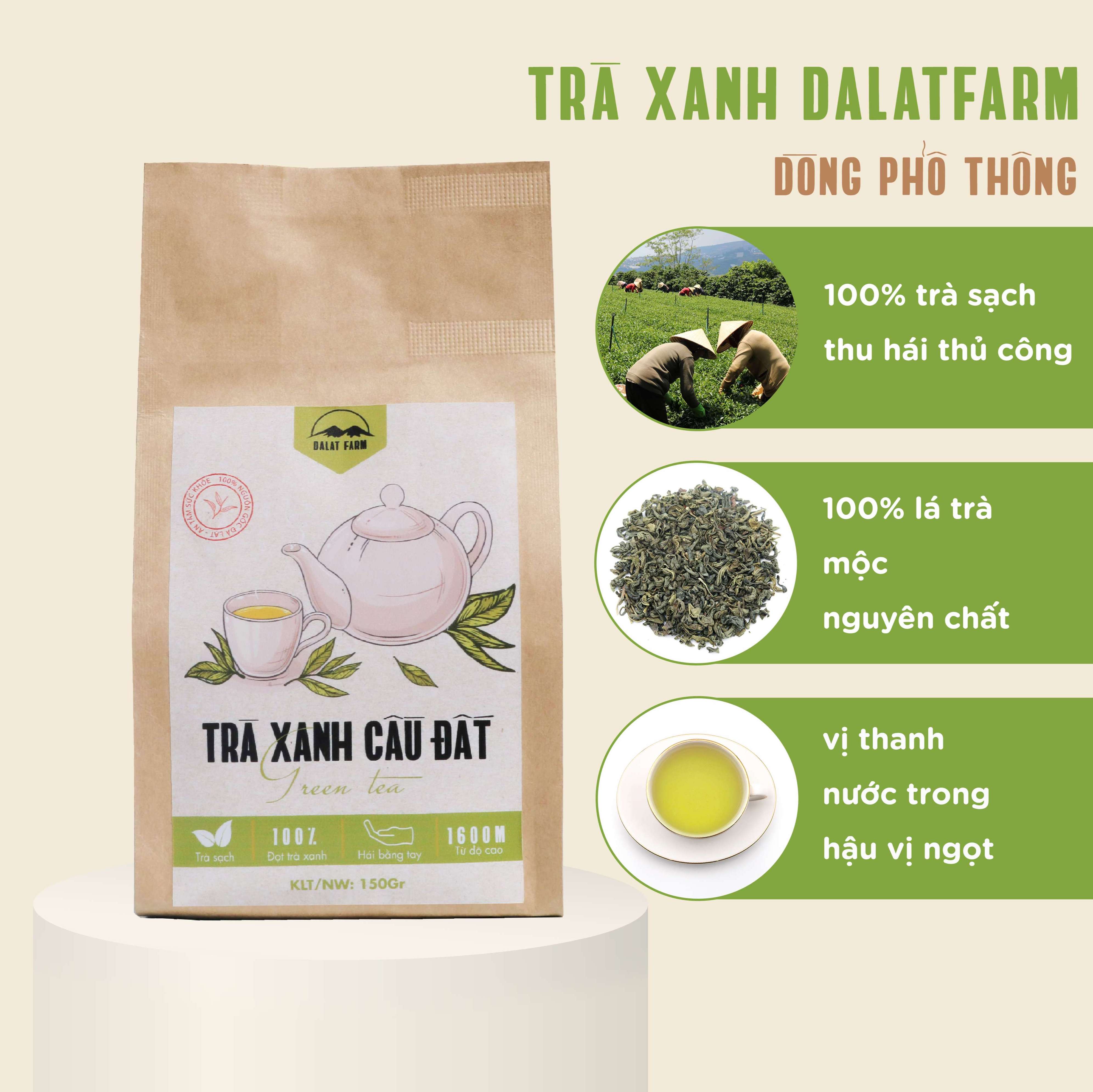 Trà Xanh Green Tea Cầu Đất - Túi 150Gr