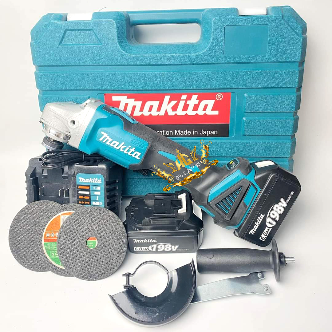 Máy Mài Dùng Pin M3kita 198V Pin 15Cell Tặng Đá Mài, Đá Cắt - Máy Mài Góc, Máy Cắt Cầm Tay