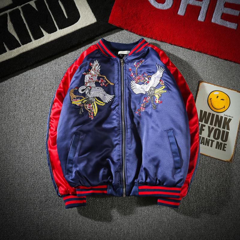 Áo Khoác Nam Dáng BomBer Dễ Phối Đồ In Họa Tiết Hạc Bay Nổi Bật Phá Cách Thời Trang FORYOU AO KHOAC NAM 9000028C