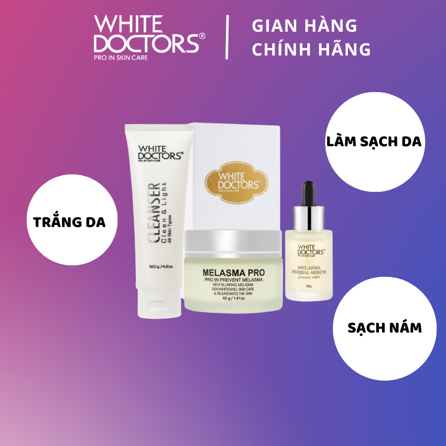 Bộ ba sản phẩm trị nám da ban đêm White Doctors