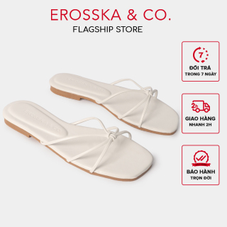 Dép đi biển thời trang Erosska 2021 phối dây quai mảnh màu trắng - DE037 thumbnail