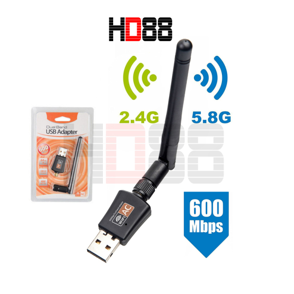 Bảng giá USB Wifi 600 Mbps 2.4g  5g  5.8g Có Ăng Ten HD88 Phong Vũ