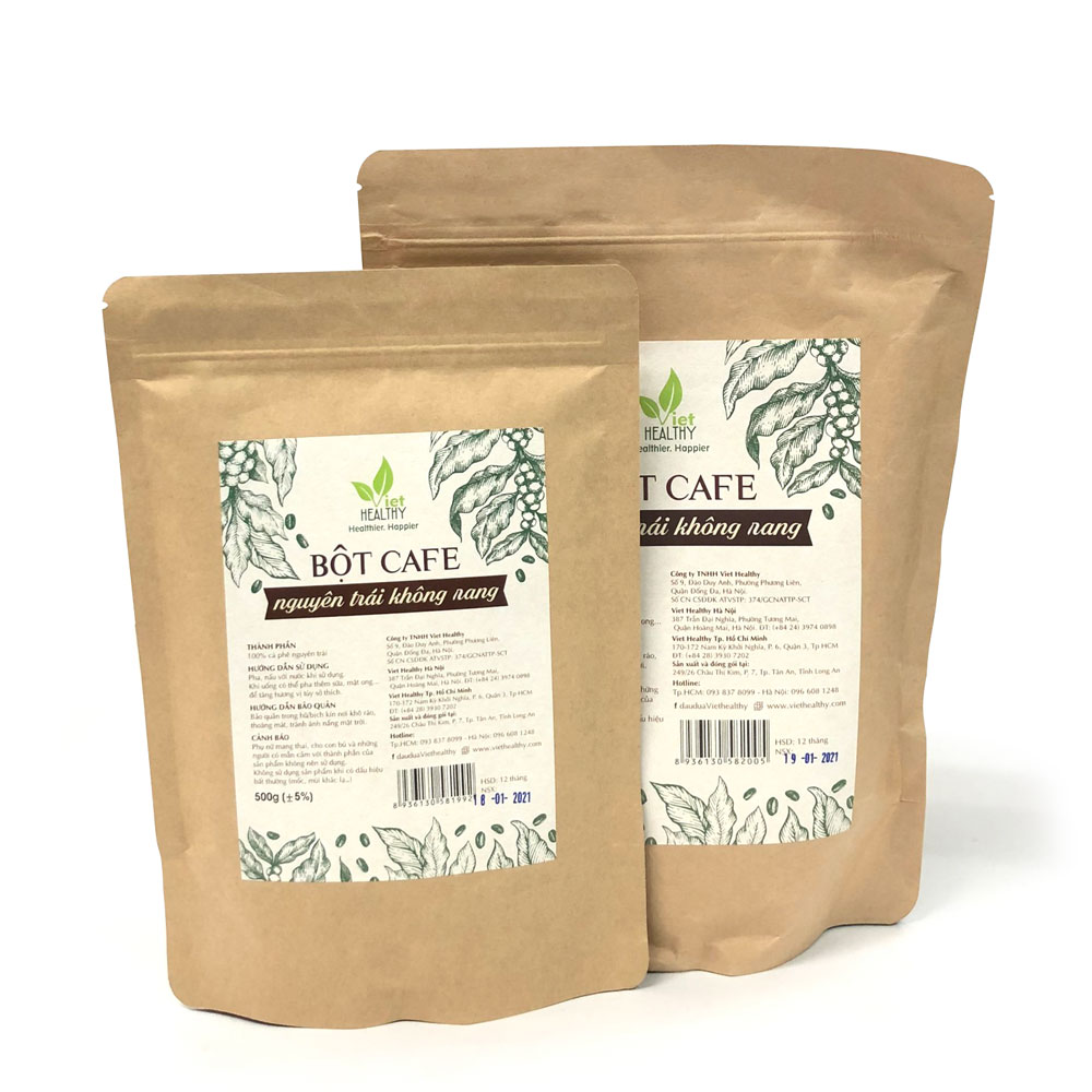 Bột cafe nguyên trái, không rang 500g
