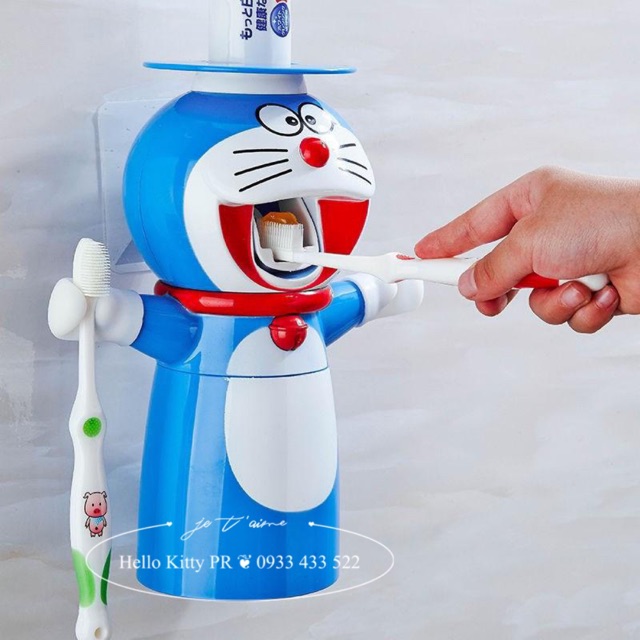 [Freeship MAX] Dụng cụ nhả kem tự động kèm ly Doremon Doraemon HELLOKITTY PR
