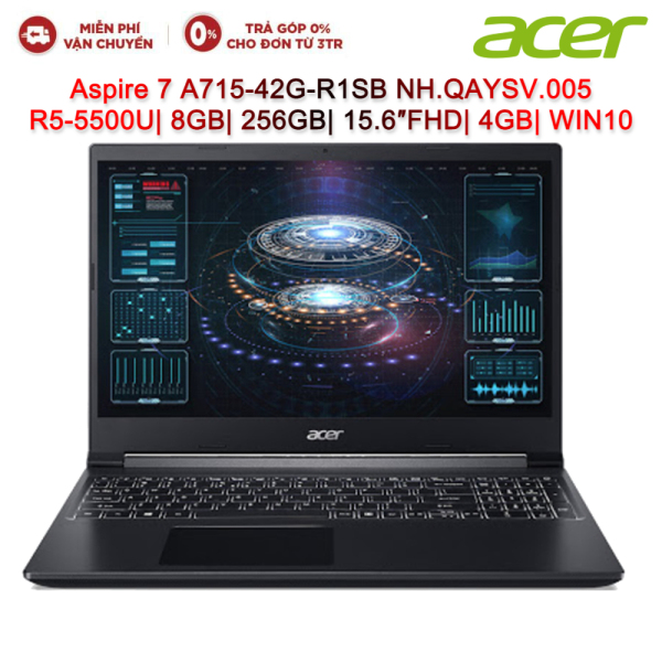Bảng giá Laptop ACER Aspire 7 A715-42G-R1SB NH.QAYSV.005 R5-5500U| 8GB| 256GB| 15.6″FHD| VGA 4GB| WIN10 (ĐEN) Phong Vũ