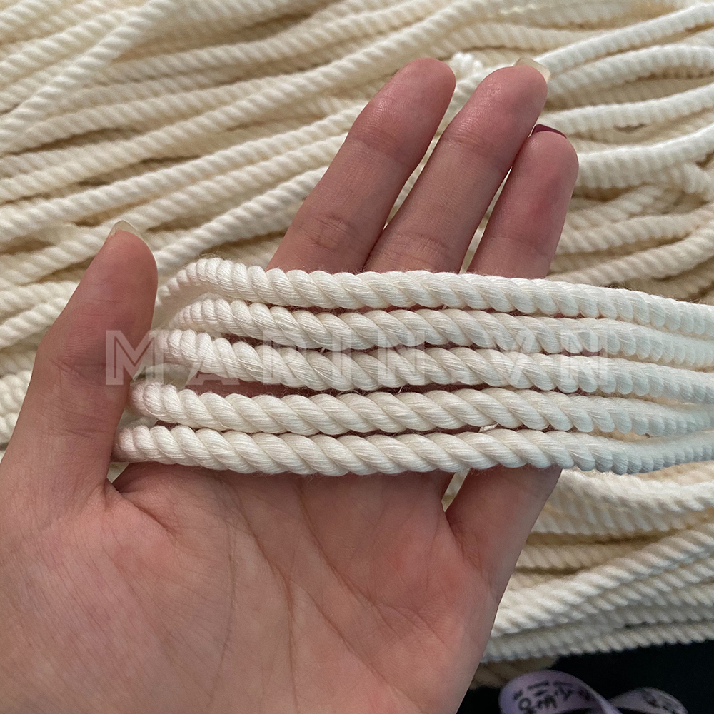Dây thừng se macrame cotton màu ngà, màu kem (3mm, 4mm, 5mm, 7mm, 10mm)