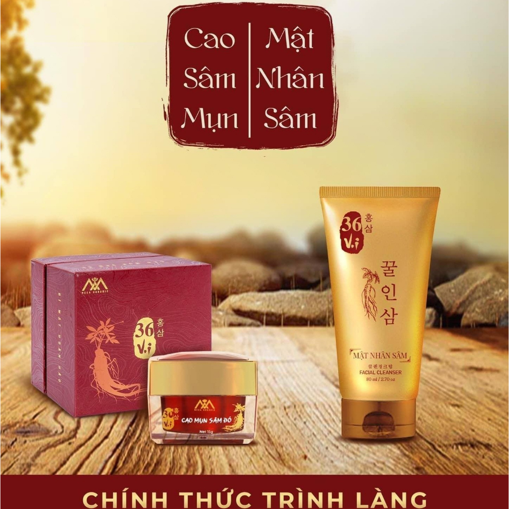 Combo sữa rửa mặt sâm đỏ va cao mụn sâm đỏ 36 vị