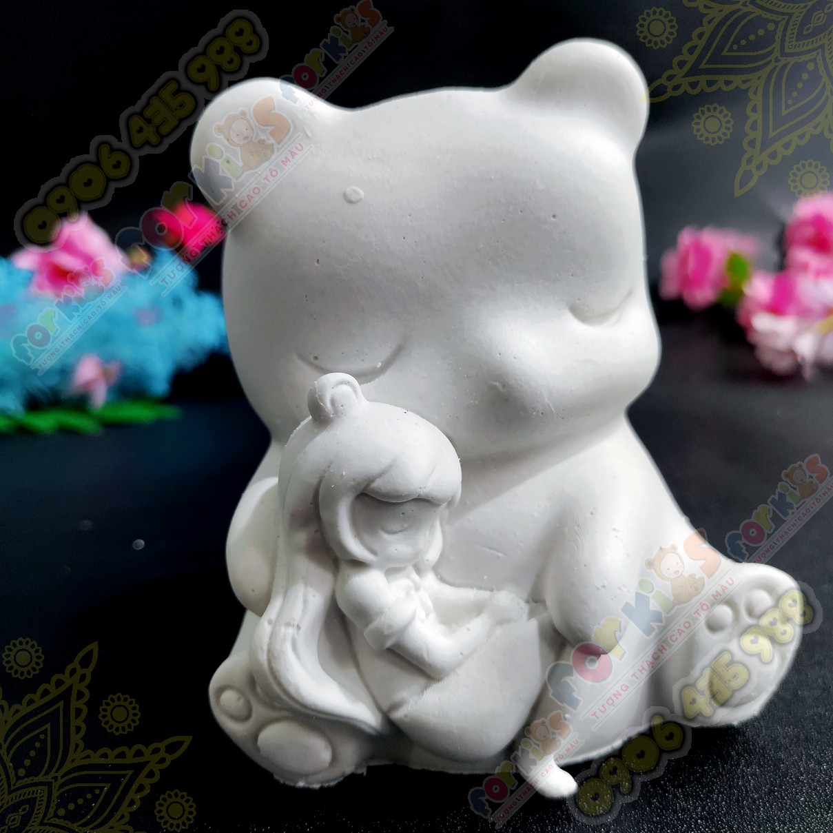 Coloring statue, bear fountain pen bottle, size L, gypsum statue , sculpture
