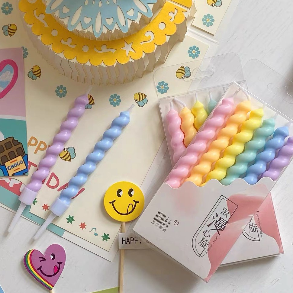 Nến sinh nhật màu Pastel dạng xoắn
