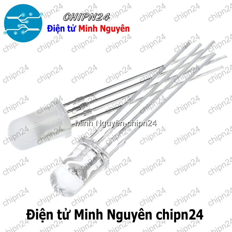 [10 con] (TK18, H15) Led 5mm Đục 7 Màu RGB 4 chân Dương chung - HH000506