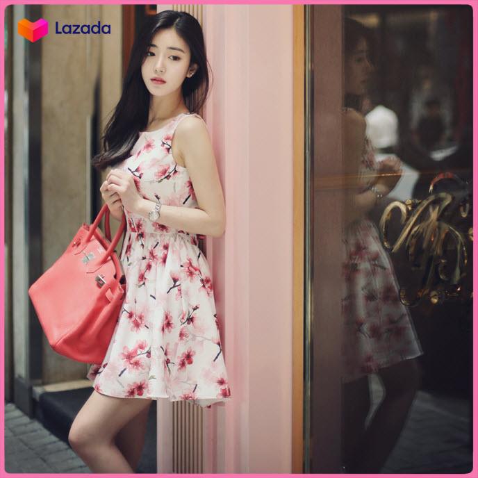 Đầm Xòe Cột Nơ Hở Lưng - New Thoi Trang