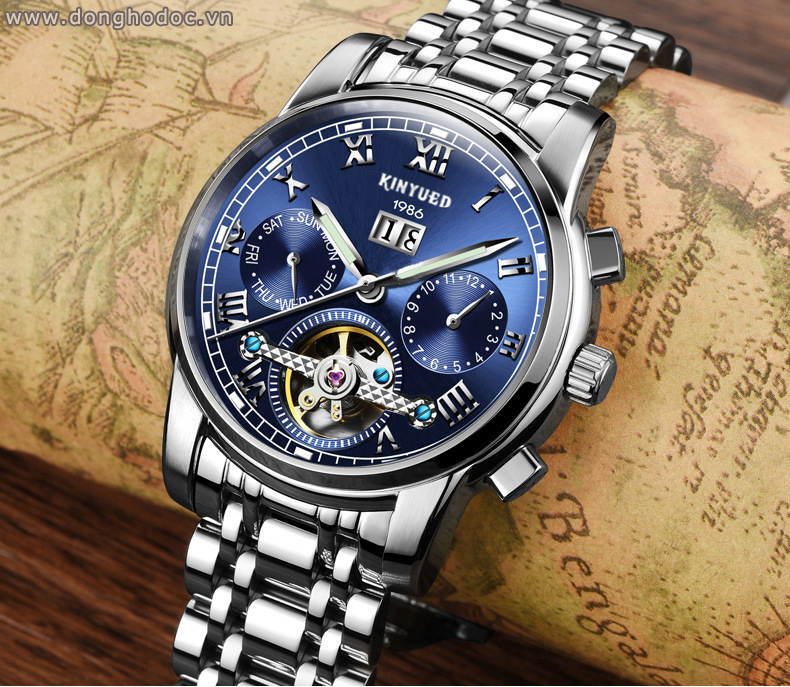 Đồng hồ Cơ Nam KINYUED - Dây Thép Đúc Đặt - Máy Automatic cao cấp