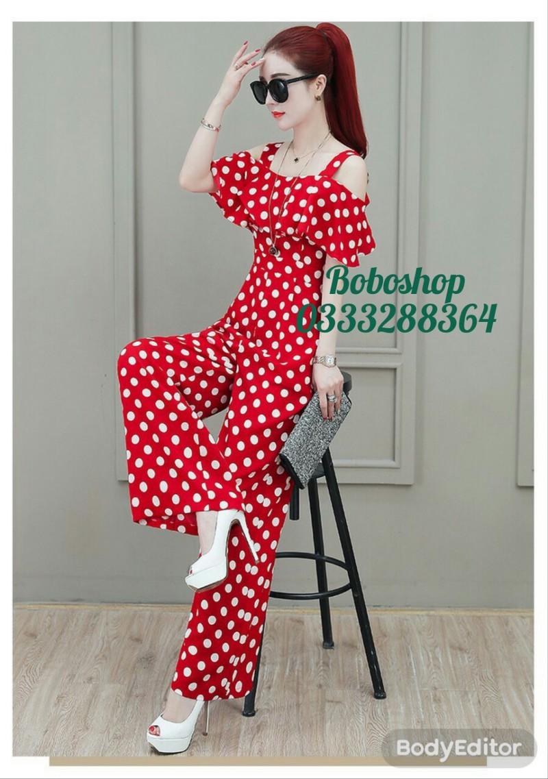 [HCM]JUMPSUIT CHẤM BI SANG CHẢNH