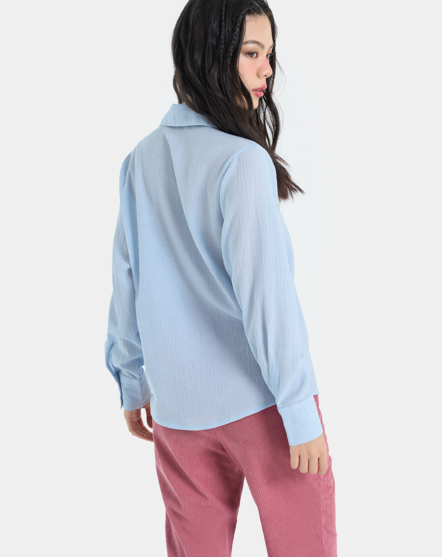 Áo Sơ Mi Nữ Thời Trang JUNO Dài Tay Rập Nhăn JNASM019