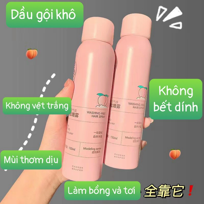Dầu gội đầu khô dạng xịt giúp tóc khống bết dính mượt mà chống mồ hôi dầu