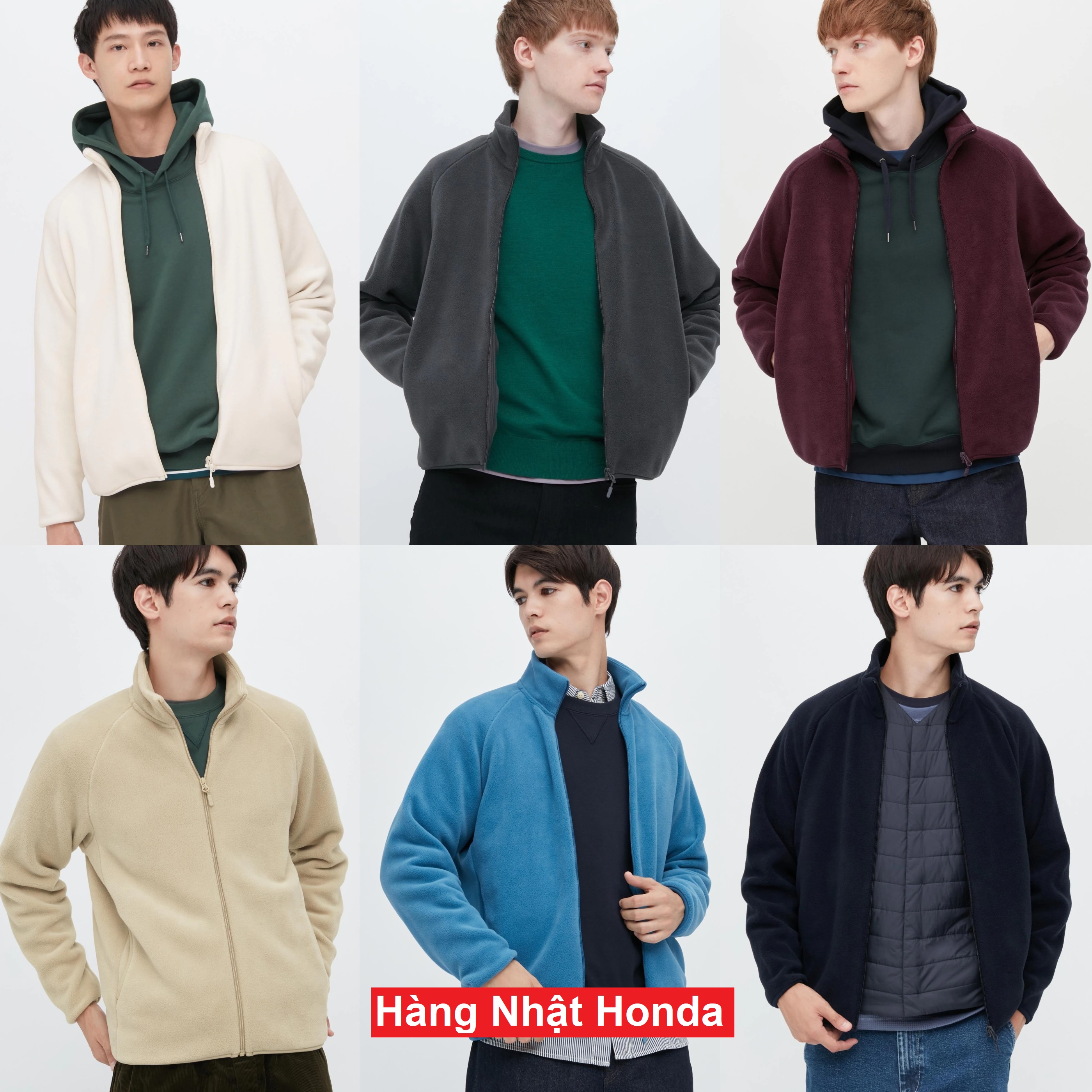 [Auth UniqIo] Áo Khoác Nỉ Dạ Lông Cừu Nam - Tag Nhật
