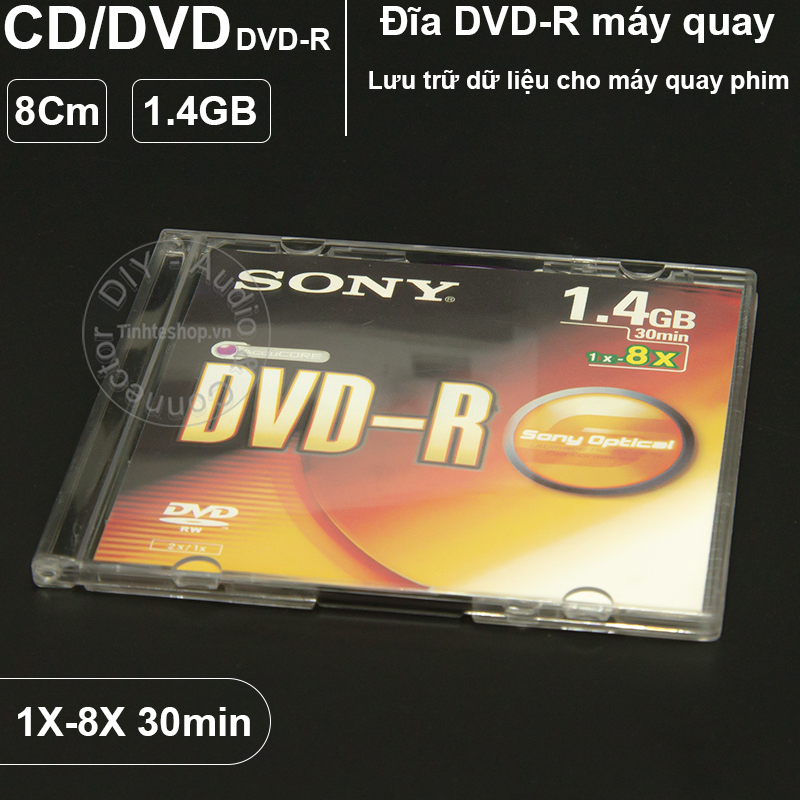 Bảng giá Đĩa trắng DVD-R loại nhỏ 8Cm cho máy quay phim 1.4GB 30min 8X Sony DMR47S3/T1 Phong Vũ