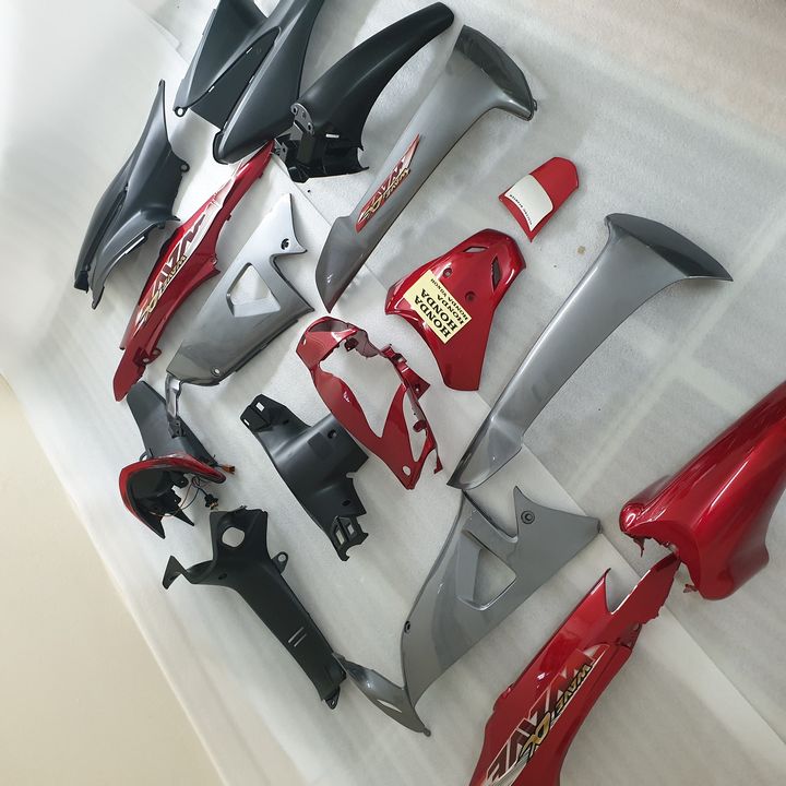 [TẶNG TEM] Dàn áo nhựa xe Wave Alpha , Wave RS , Wave S100 nhựa ABS nguyên sinh màu ĐỎ ĐUN GHI A530 - Có KÈM bộ TEM 3 lớp.,  , đồ phụ tùng xe máy