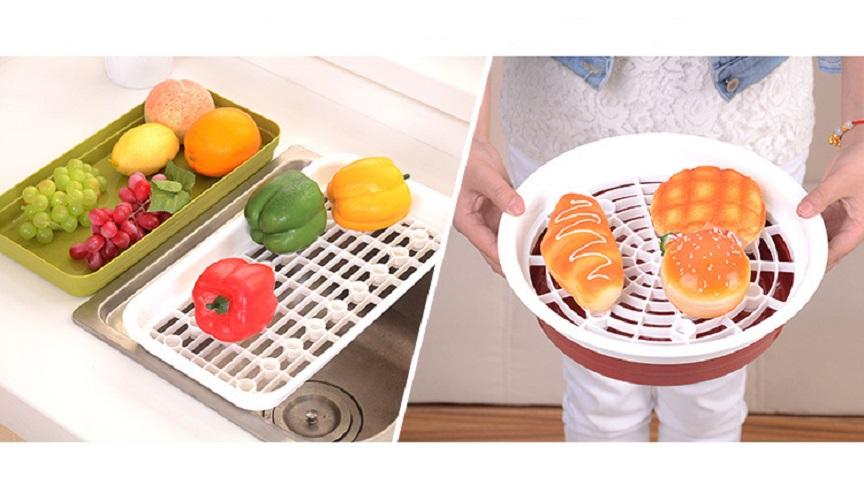 Khay úp ly cốc hình tròn màu đỏ