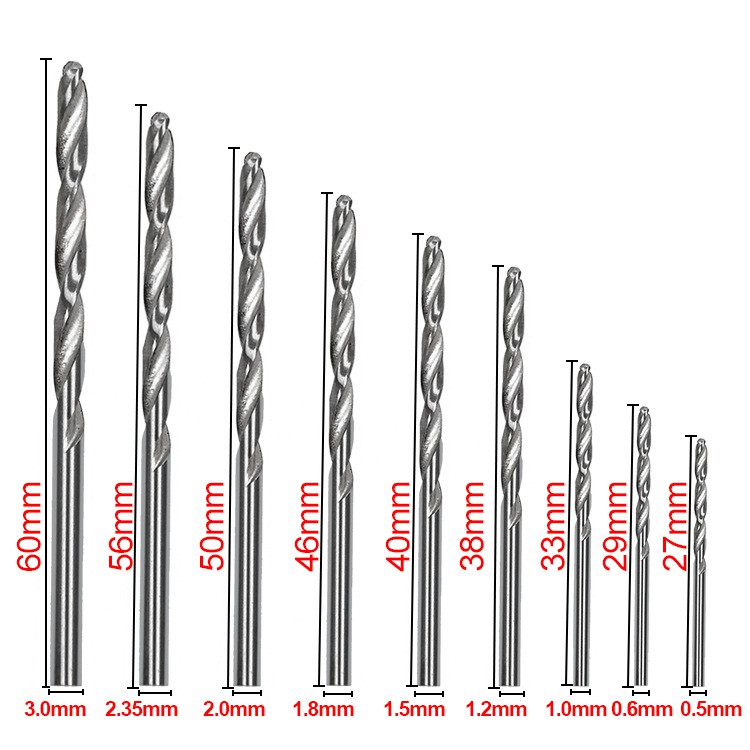 Bộ 25 mũi khoan thường khoan gỗ khoan nhựa từ 0.5 đến 3mm