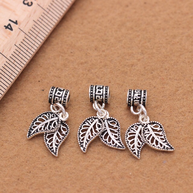 [S925] Charm bạc treo chiếc lá - MH166