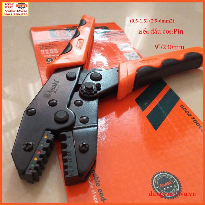Kìm bấm đầu cos pin Asaki AK-9123 0.5 ~ 6mm2(Kìm bấm đầu cote Asaki)
