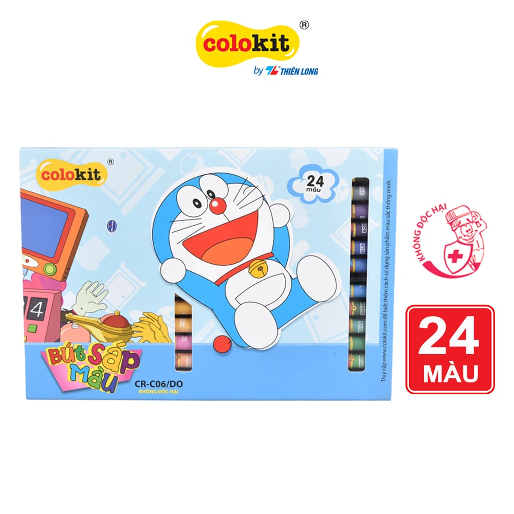 Bút Sáp 24 và 16 màu Thiên Long Colokit Doraemon