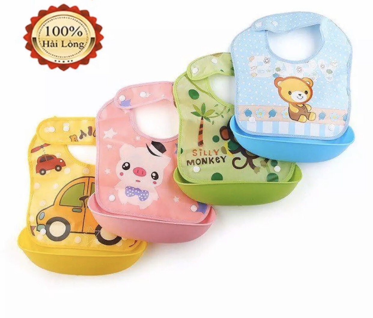 Yếm máng nhựa silicone cao cấp túi zip
