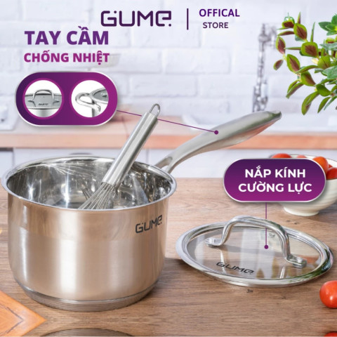 Quánh inox 16cm cao cấp gume hàn quốc - bảo hành 1 năm