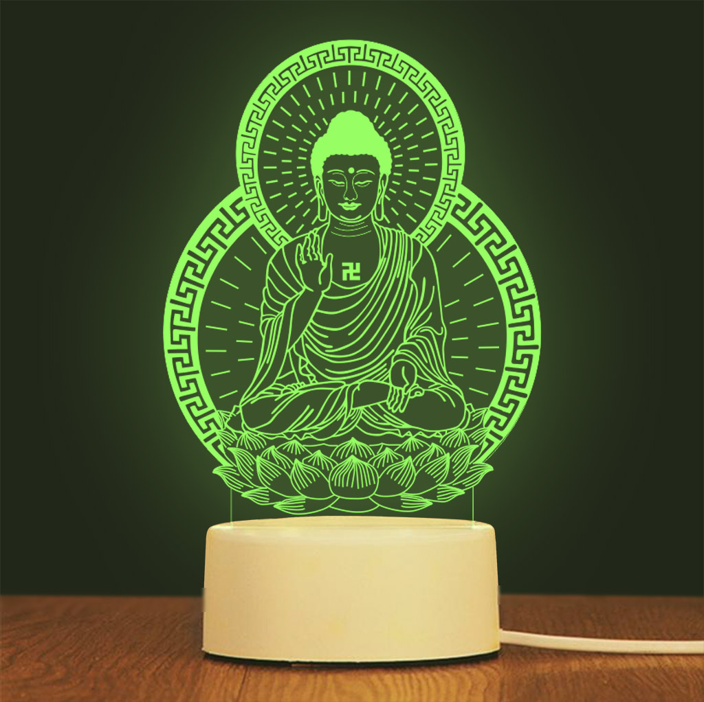 LED 3D figure Amitabha Buddha decoration room
