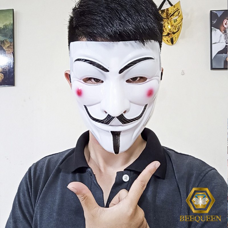 Combo 2 Mặt Nạ Hacker Vàng Và Mặt Nạ Trắng