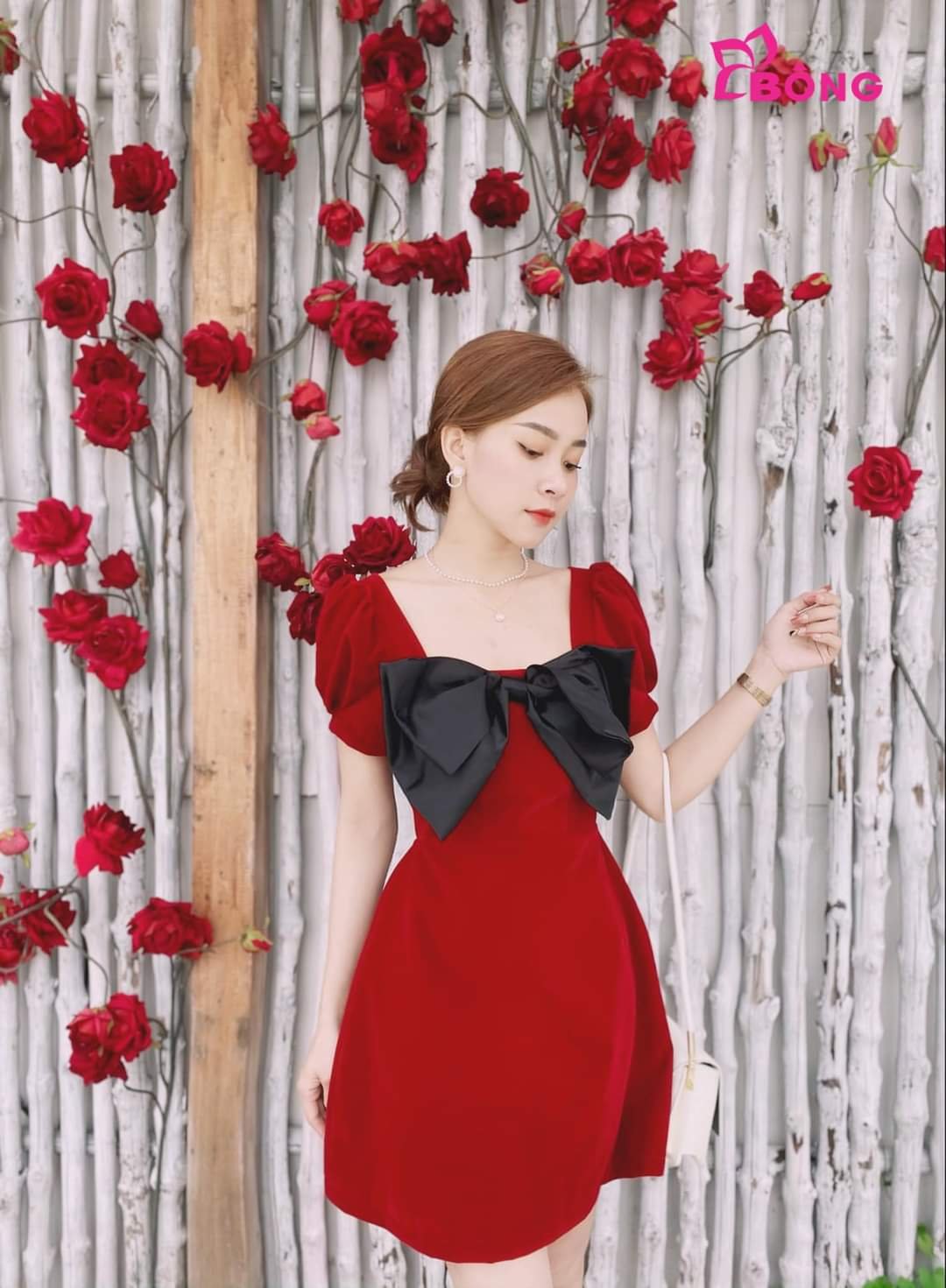 váy đầm nơ ngực siêu xinh