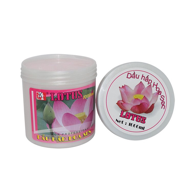 [1000ml] kem hấp dầu ủ tóc Hoa Sen Lotus chuyên dùng cho tóc khô xơ và hư tổn