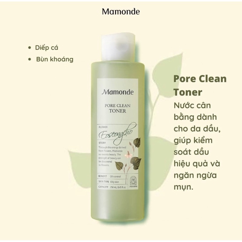Nước cân bằng Mamonde Pore Clean Toner( toner rau diếp cá) 250ml