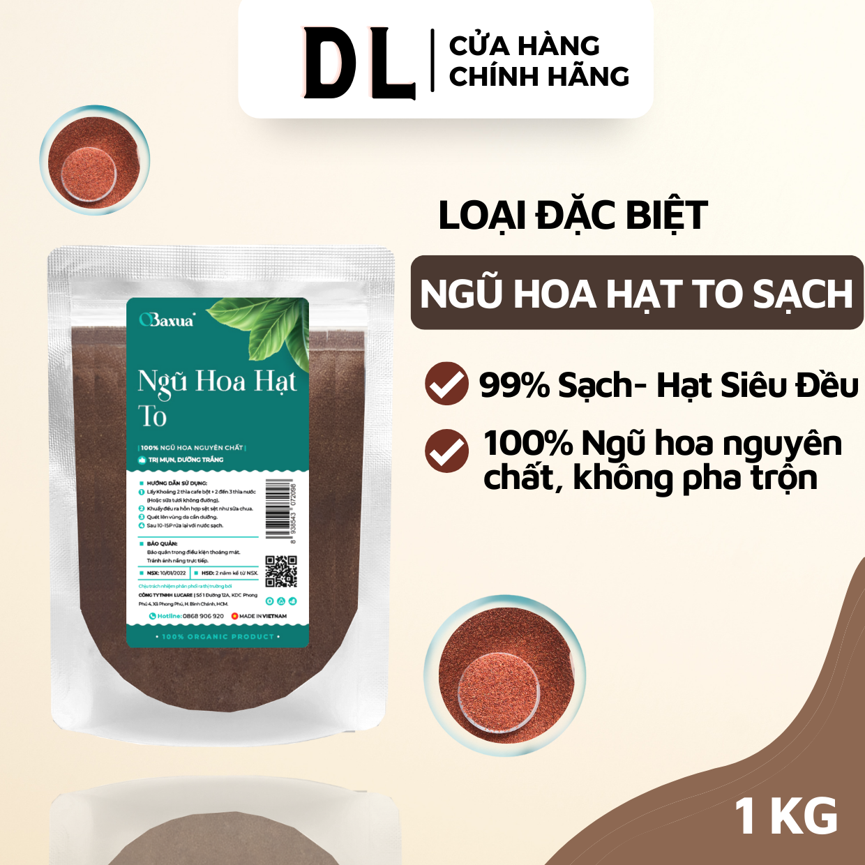 Hạt ngũ hoa Organic ( ngũ hoa hạt hạt đình lịch) - 500Gr, 1KG