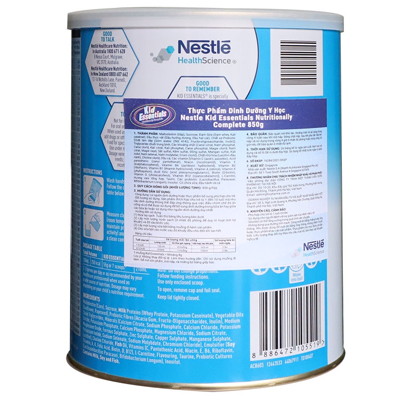 Sữa Kid Essentials Kidessentials Úc 850g [Date 04/2026]