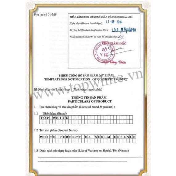 Top white chống lão hoá D6