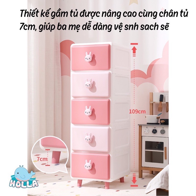 Tủ Đa Năng Gấu Thỏ Cao Cấp Holla
