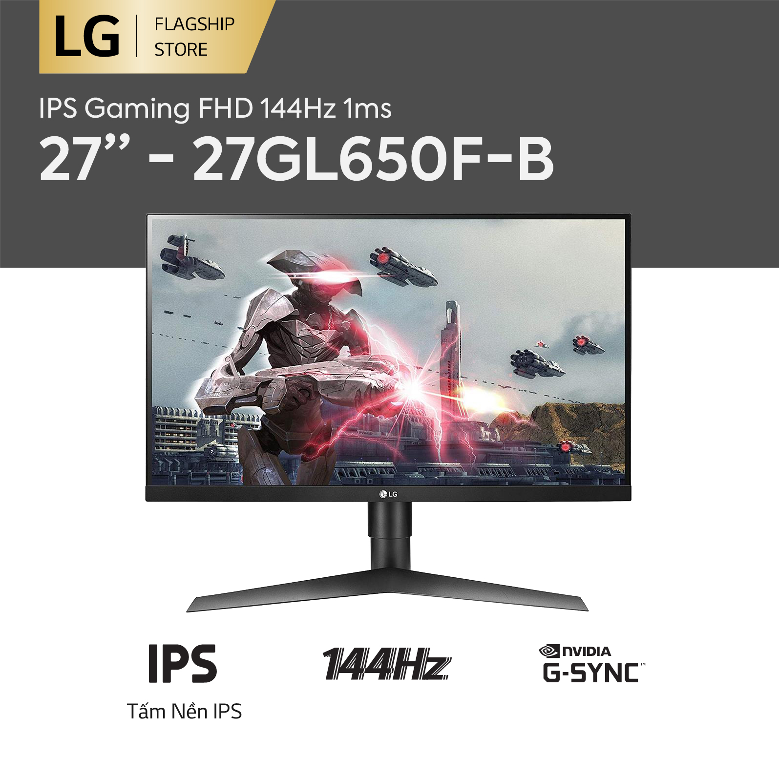 [TRẢ GÓP 0%] Màn hình máy tính LG IPS Gaming FHD (1920x1080) 144Hz 1ms 27 inches l 27GL650F-B  HÀNG CHÍNH HÃNG