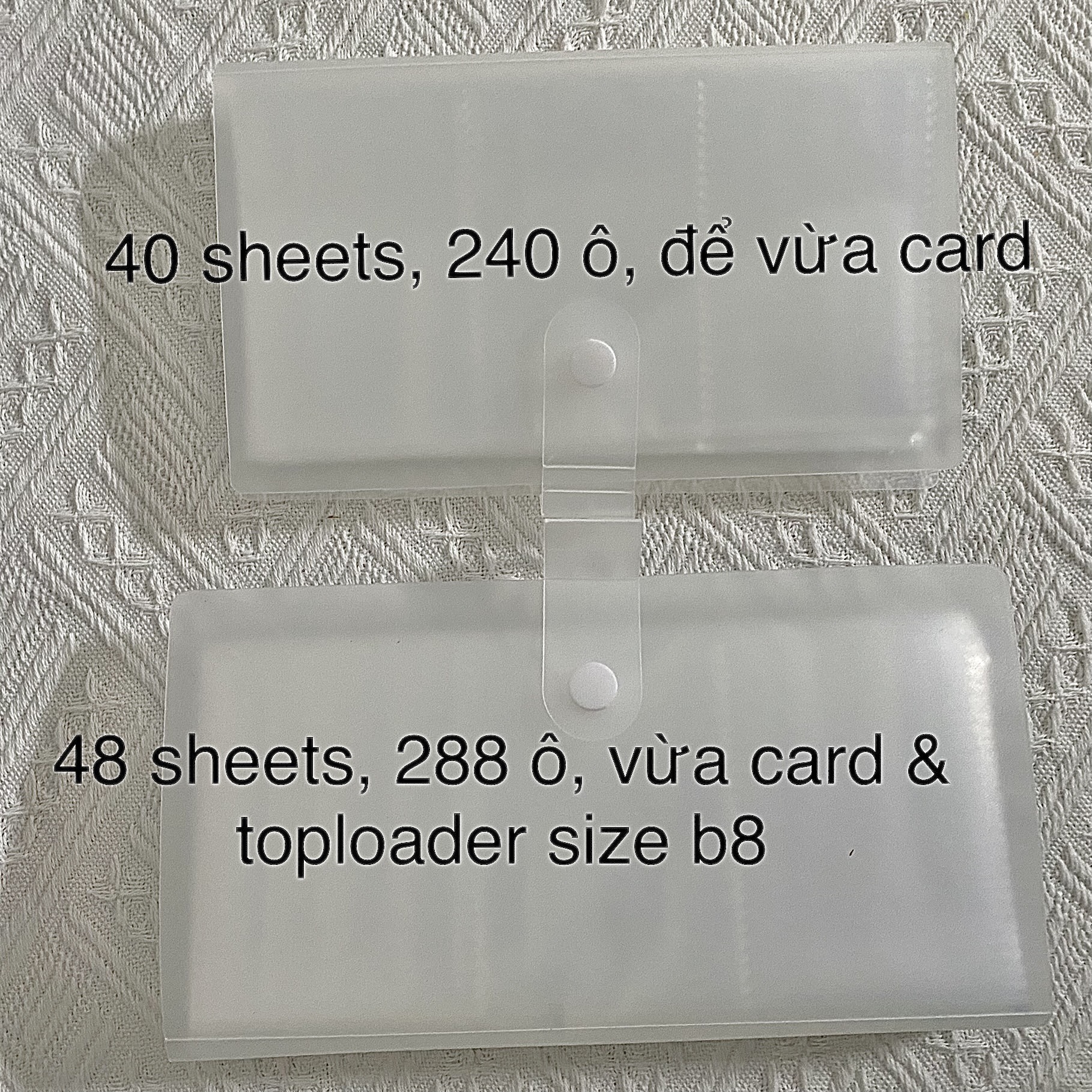 Sổ Trong Suốt Chứa Card/ Toploader